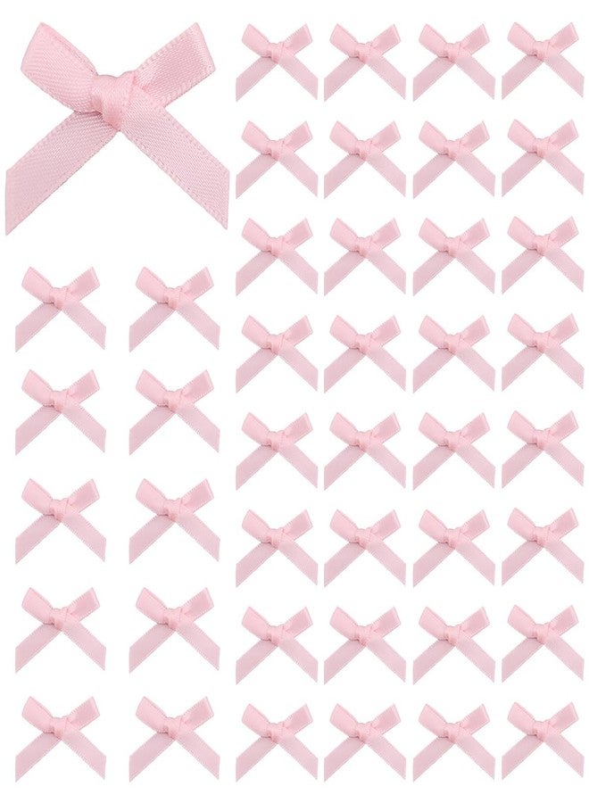 TULOBI 100 PCS Mini Bows - 1.6 in Tiny Satin Bow for Crafts, Gift Wrapping, Sewing Scrapbook - Wedding Party Favors Gift Box Decorations (Pink) - Image 1